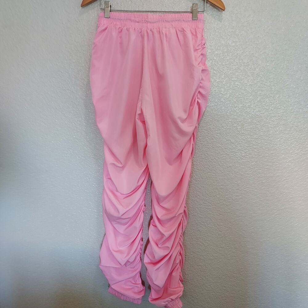 NEW Hot & Delicious Bubble Gum Pink Nylon Pull-On Jogger Pants Size M - Picture 10 of 13